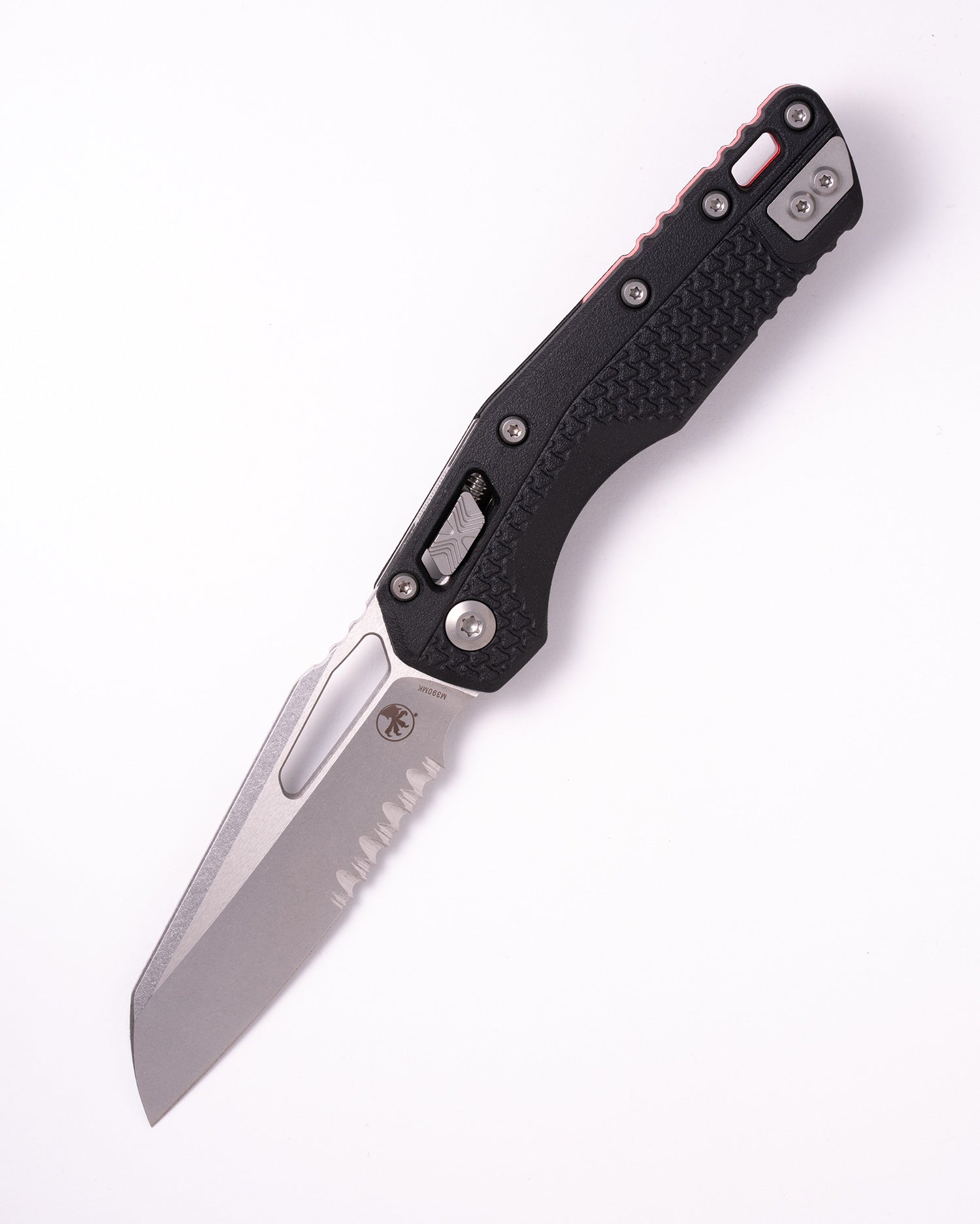 MSI S/E STONEWASHED PART SERRATE TRI-GRIP POLYMER RED BACKSTRAP