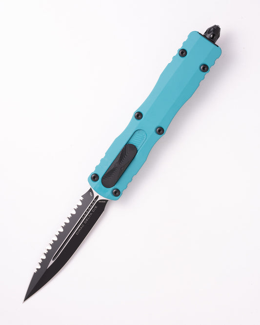 Dirac Delta D/E Black Full Serrated Cyan (227-3CN)