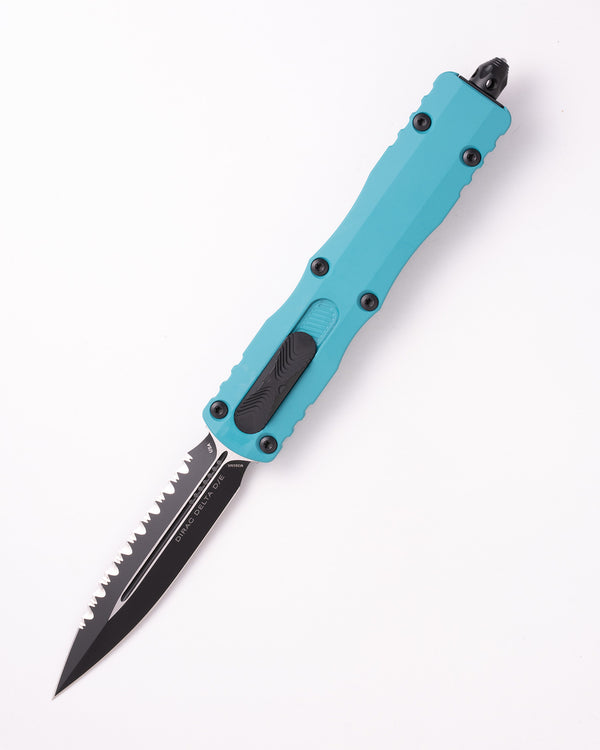 Dirac Delta D/E Black Full Serrated Cyan (227-3CN)
