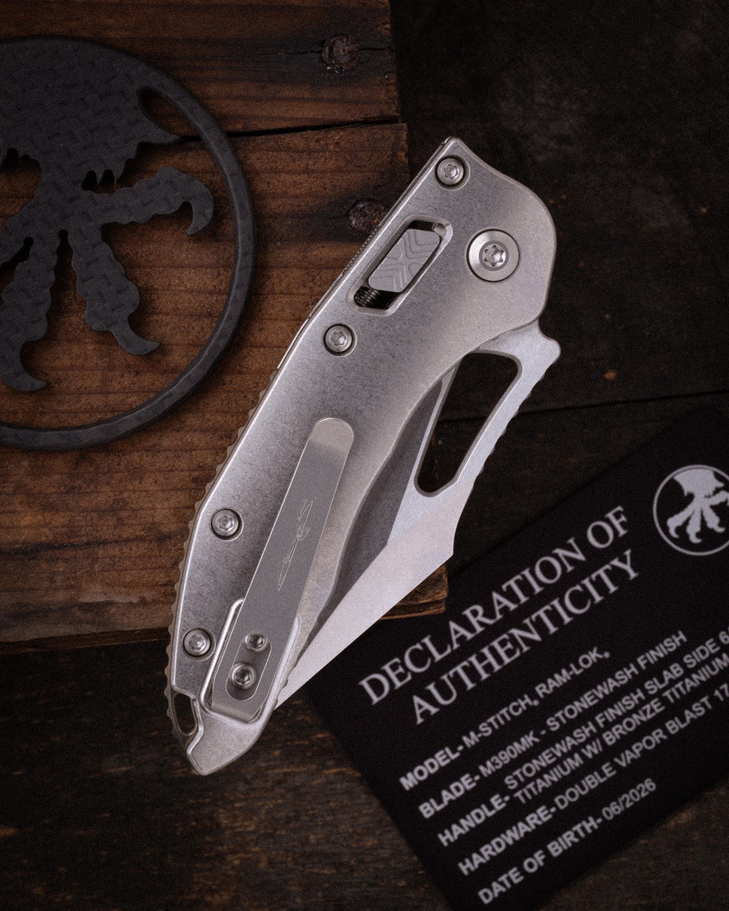 M-Stitch® RAM-LOK® MARFIONE SELECT STONEWASH FINISH SLAB SIDE TITANIUM WITH BRONZE TITANIUM ACCENT DOUBLE VAPOR BLAST STAINLESS (169MRL-10MS1)