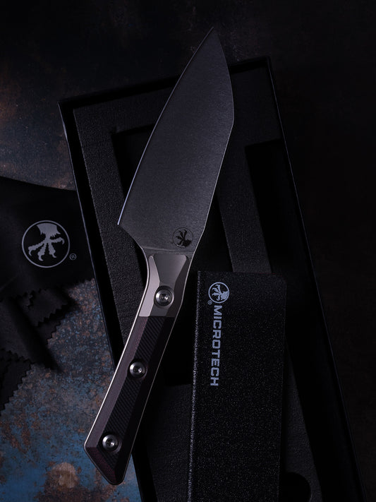 Santoku 6" Knife Stonewash Standard Black Cherry G-10 (3200-10BC)