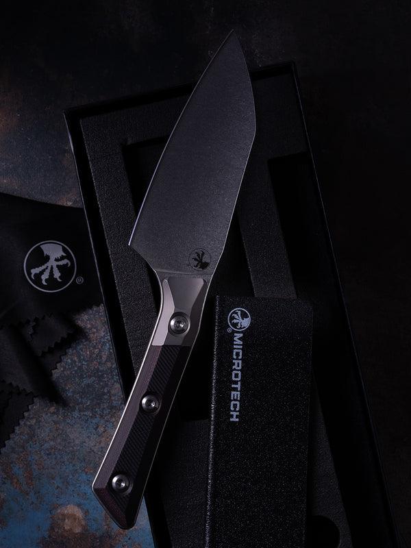 Santoku 6" Knife Stonewash Standard Black Cherry G-10 (3200-10BC)
