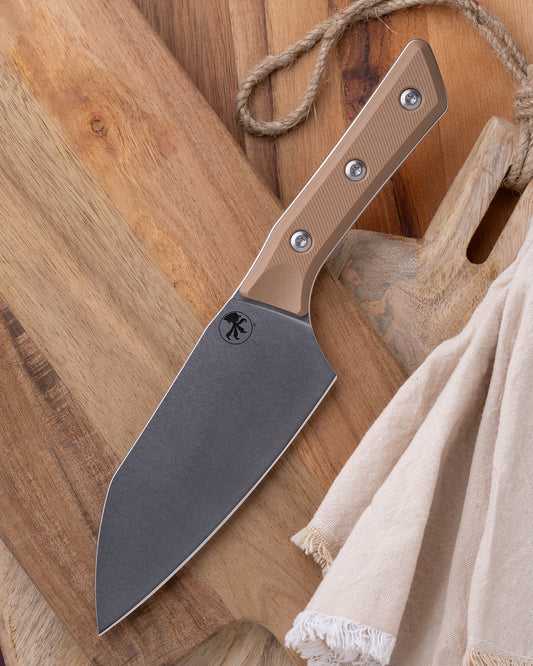 Santoku 6" Knife Stonewash Standard Coyote Tan G-10 (3200-10CE)
