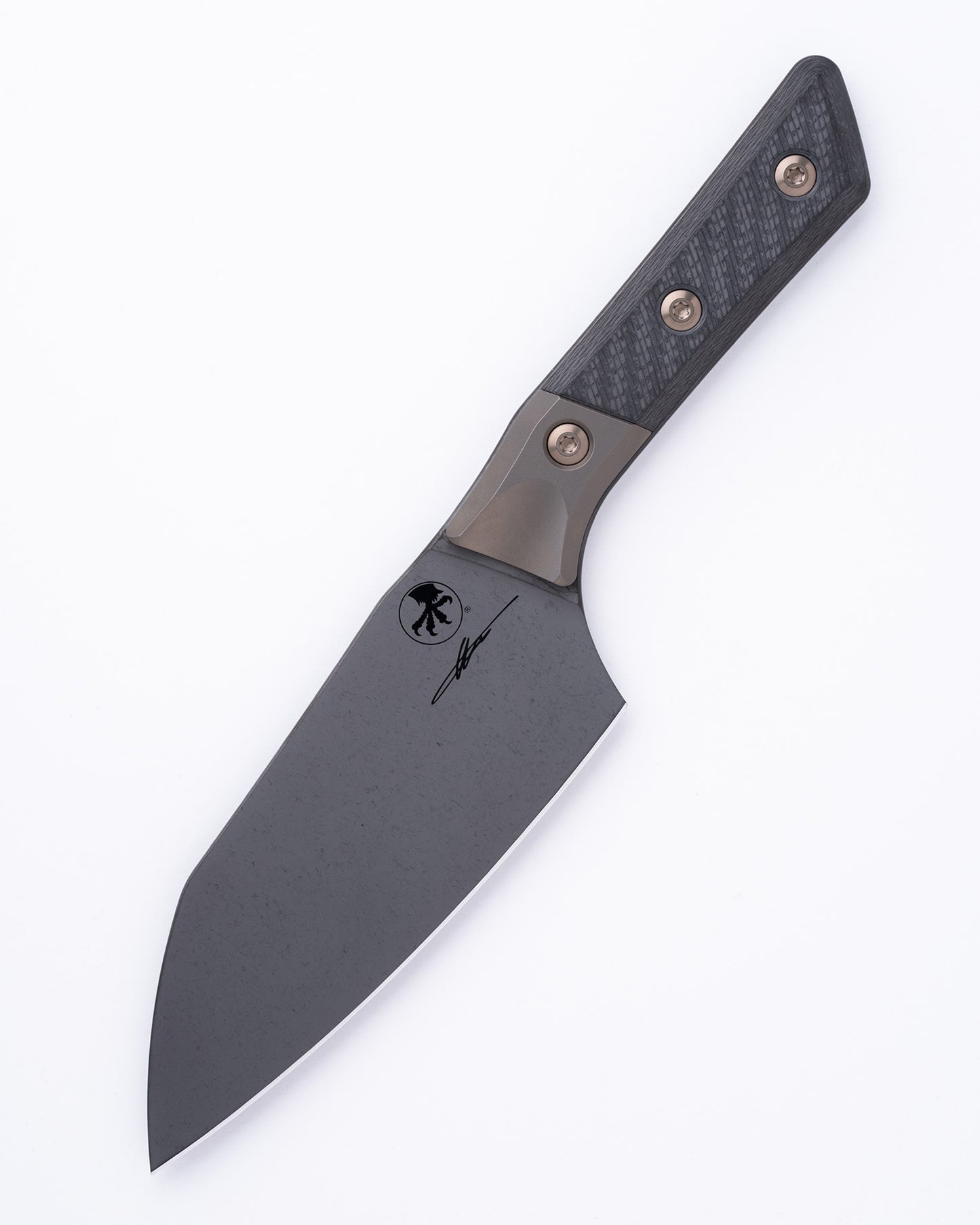 Santoku 6" Knife DLC Standard Bronze Titanium Bolster Carbon Fiber (3200B-1DLCCFS)