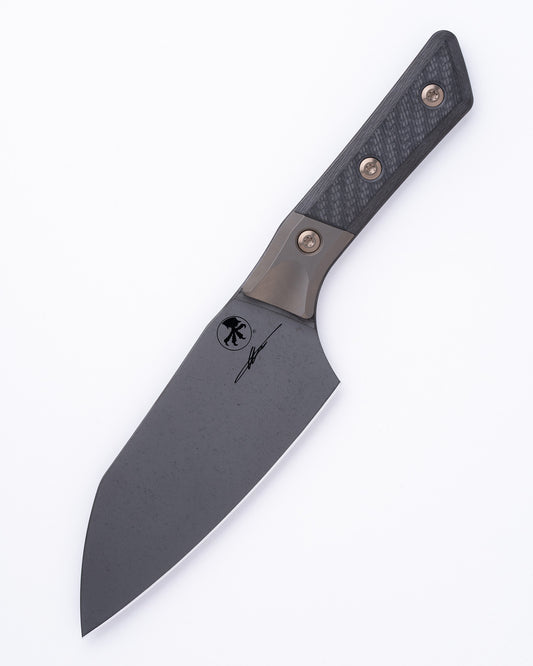 Santoku 6" Knife DLC Standard Bronze Titanium Bolster Carbon Fiber (3200B-1DLCCFS)