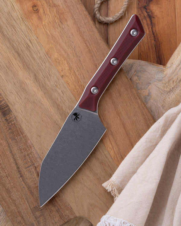 Santoku 4" Knife Stonewash Standard Merlot G-10 (3300-10MR)