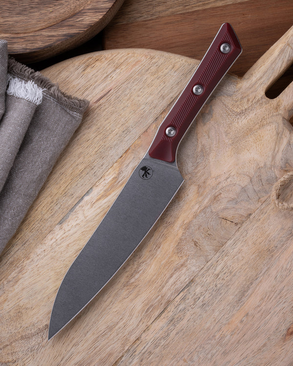 Utility Knife Stonewash Standard Merlot G-10 (3400-10MR)
