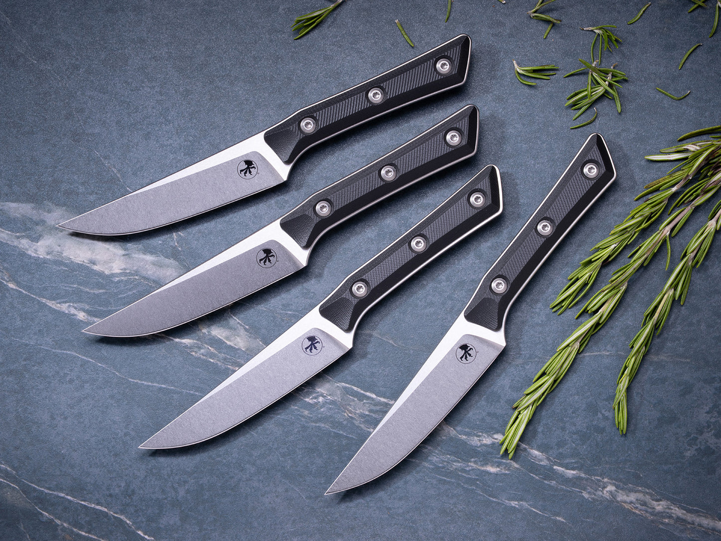 Steak Knife Set (4) Stonewash Standard Black G-10 (3600-10SETBK)