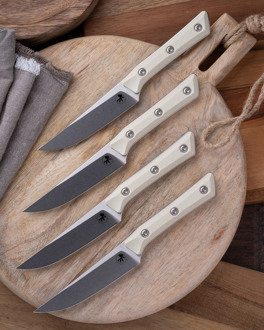 Steak Knife Set (4) Stonewash Standard Ivory G-10 (3600-10SETIV)