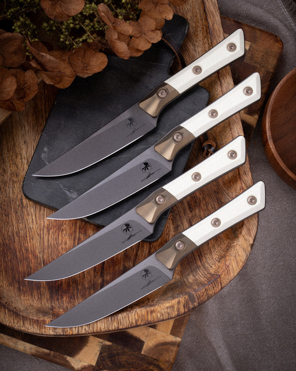 Steak Knife Set DLC Standard Titanium Bolster IVORY (3600B-1SETDLCIVS)