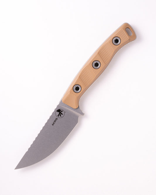 Akris Stonewash Standard G-10 Dark Earth with Black Leather Sheath (95-10DE-2)
