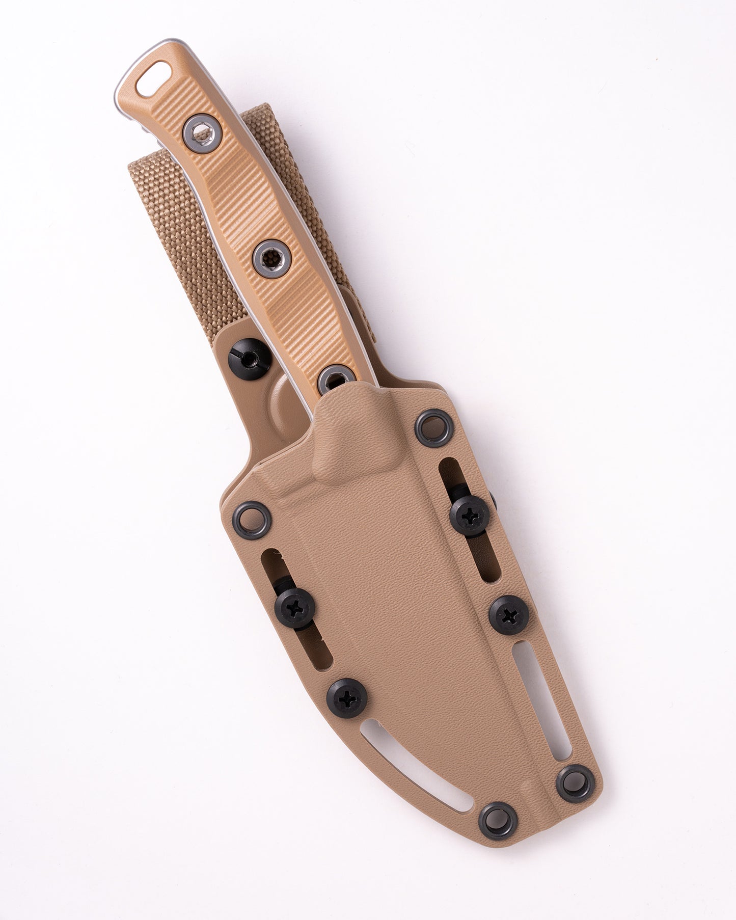 Akris Stonewash Standard G-10 Dark Earth with Tan Kydex Sheath with Belt Loop (95-10DE-6)