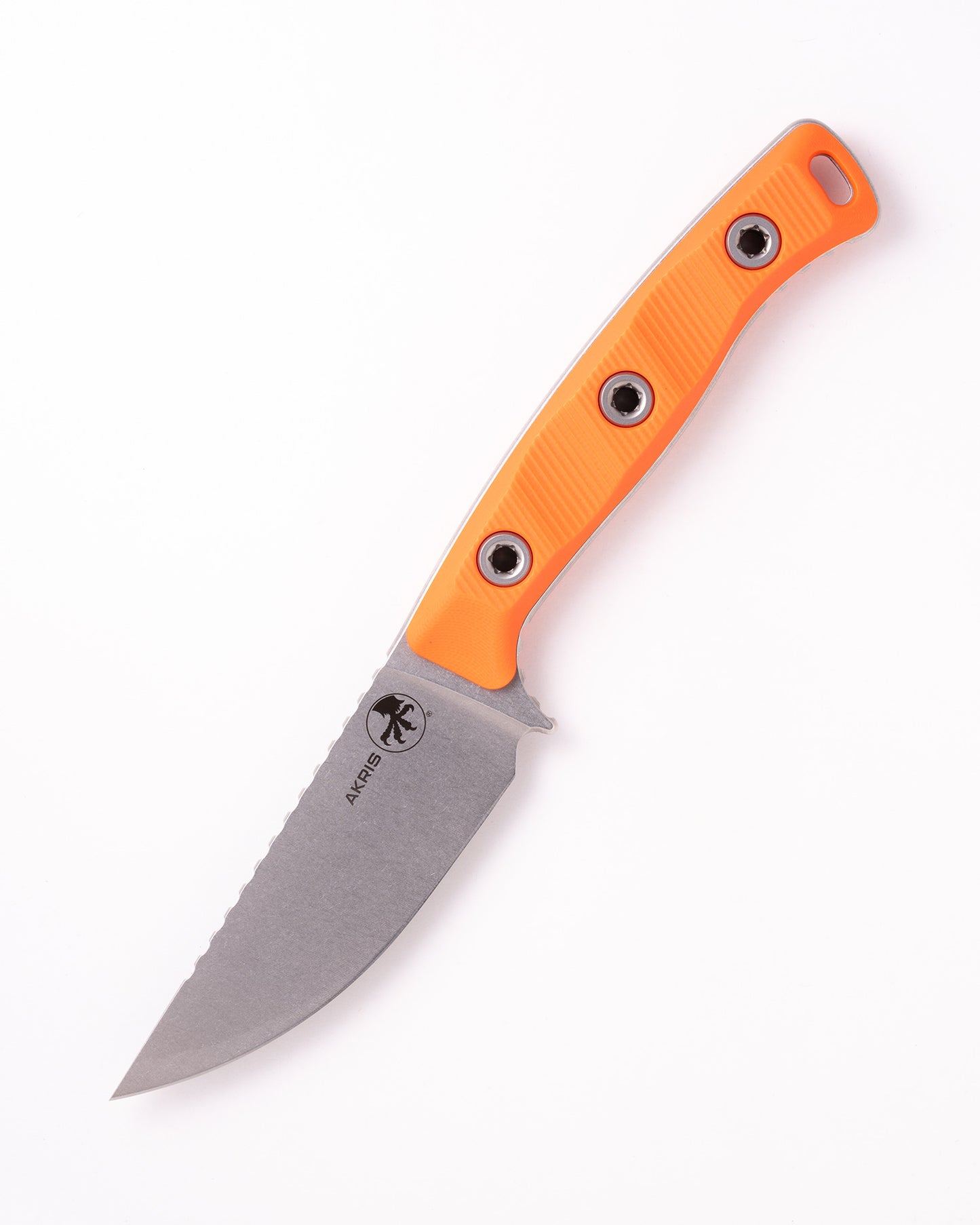 Akris Stonewash Standard G-10 Ember with Black Cherry Leather Sheath (95-10EM-3)