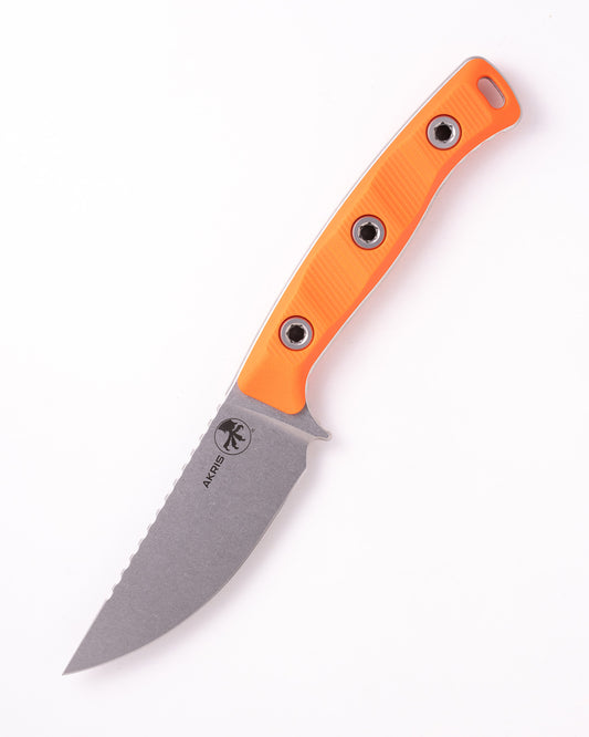 Akris Stonewash Standard G-10 Ember with Black Kydex Sheath (95-10EM-5)