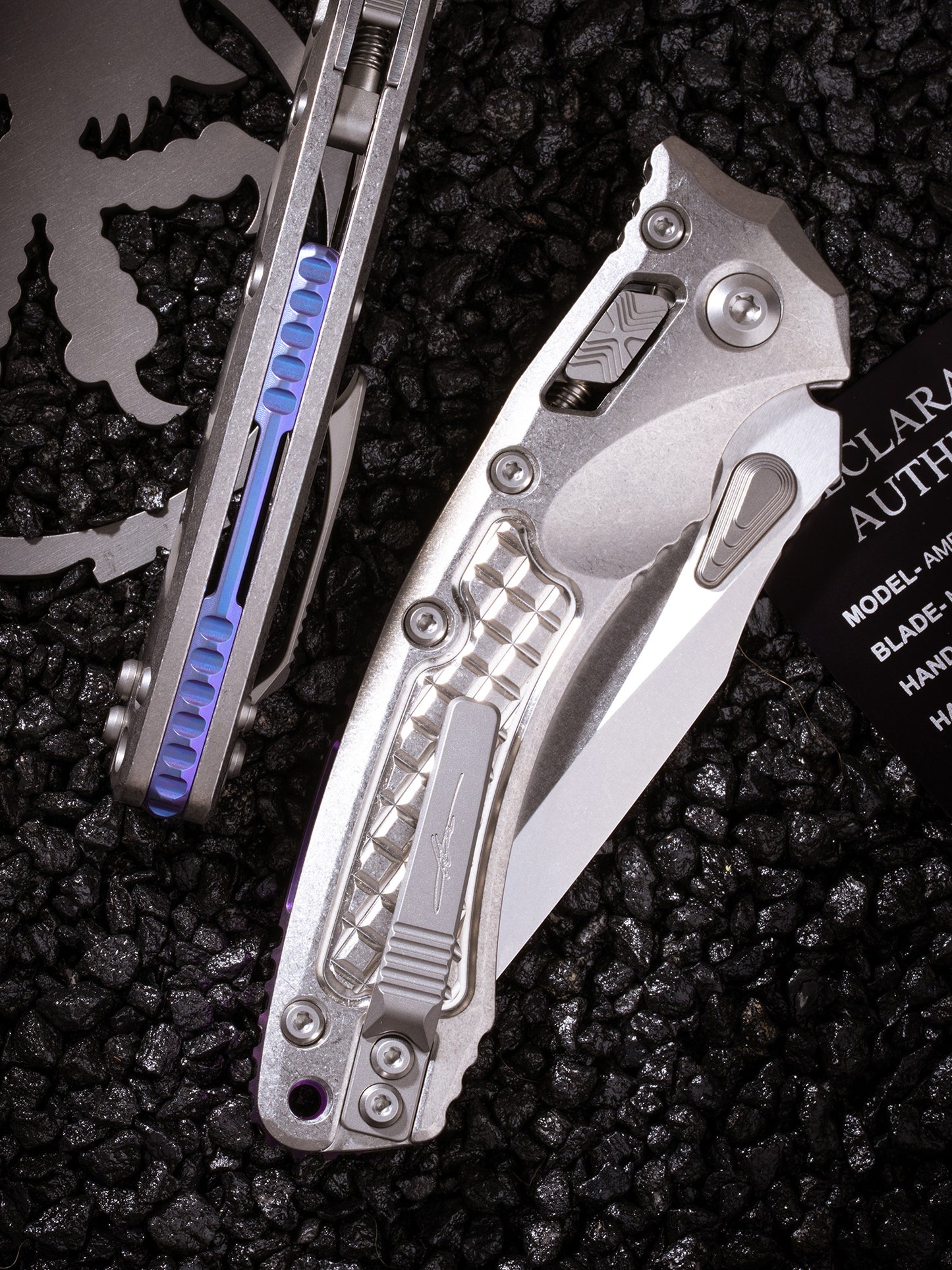 Amphibian® - RAM-LOK™ STD STONEWASH FINISH FRAG PATTERN 6AL4V TITANIUM W/ PURPLE TITANIUM ACCENT DOUBLE VAPOR BLAST (137RL-10FRMS3)