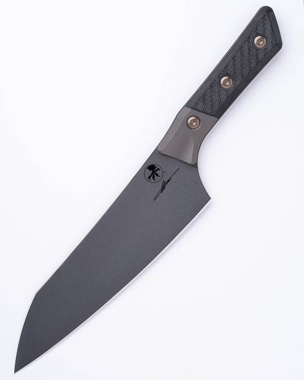 Chef Knife DLC Standard Bronze Titanium Bolster Carbon Fiber Signature Series (3000B-1DLCCFS)