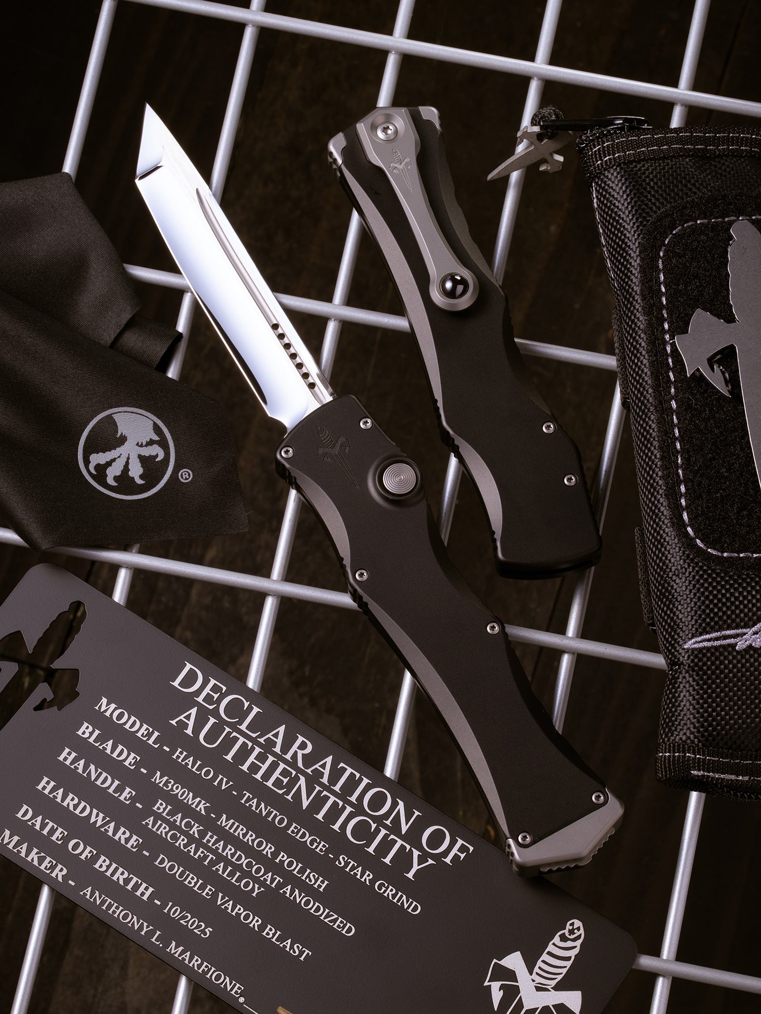 HALO IV TANTO EDGE- STAR GRIND MIRROR POLISH BLACK HARDCOAT