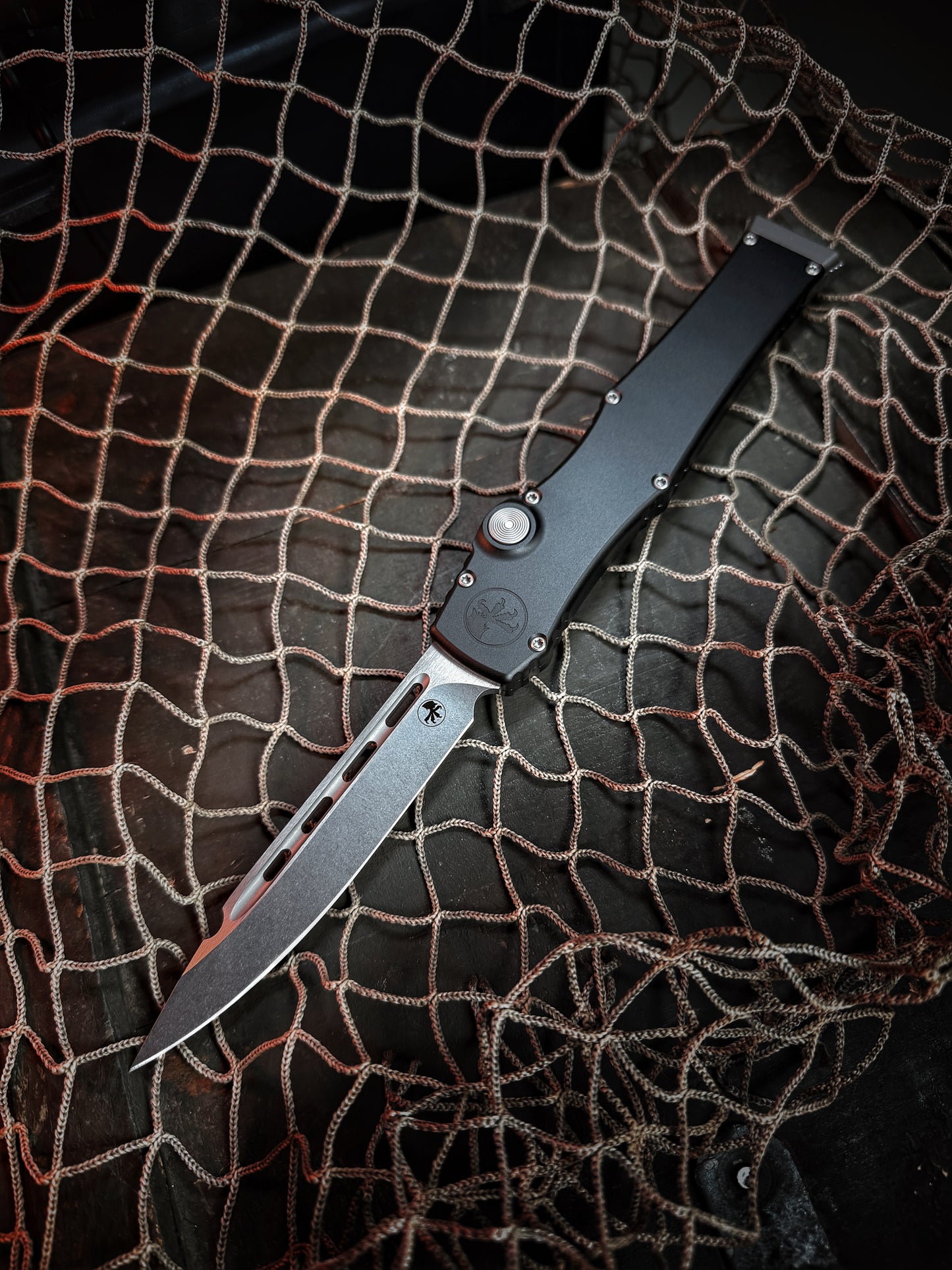 HALO VII MARFIONE SELECT STONEWASH FINISH HARDCOAT ANODIZED ALLOY DOUBLE VAPOR BLAST STAINLESS CLIP POINT (1350-10MS1)