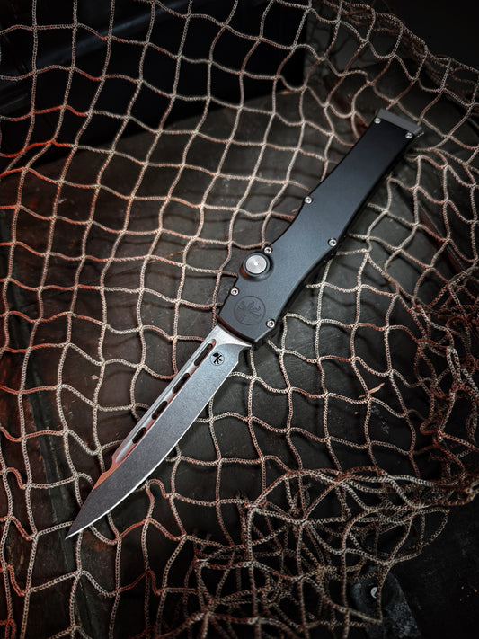 HALO VII MARFIONE SELECT STONEWASH FINISH HARDCOAT ANODIZED ALLOY DOUBLE VAPOR BLAST STAINLESS CLIP POINT (1350-10MS1)