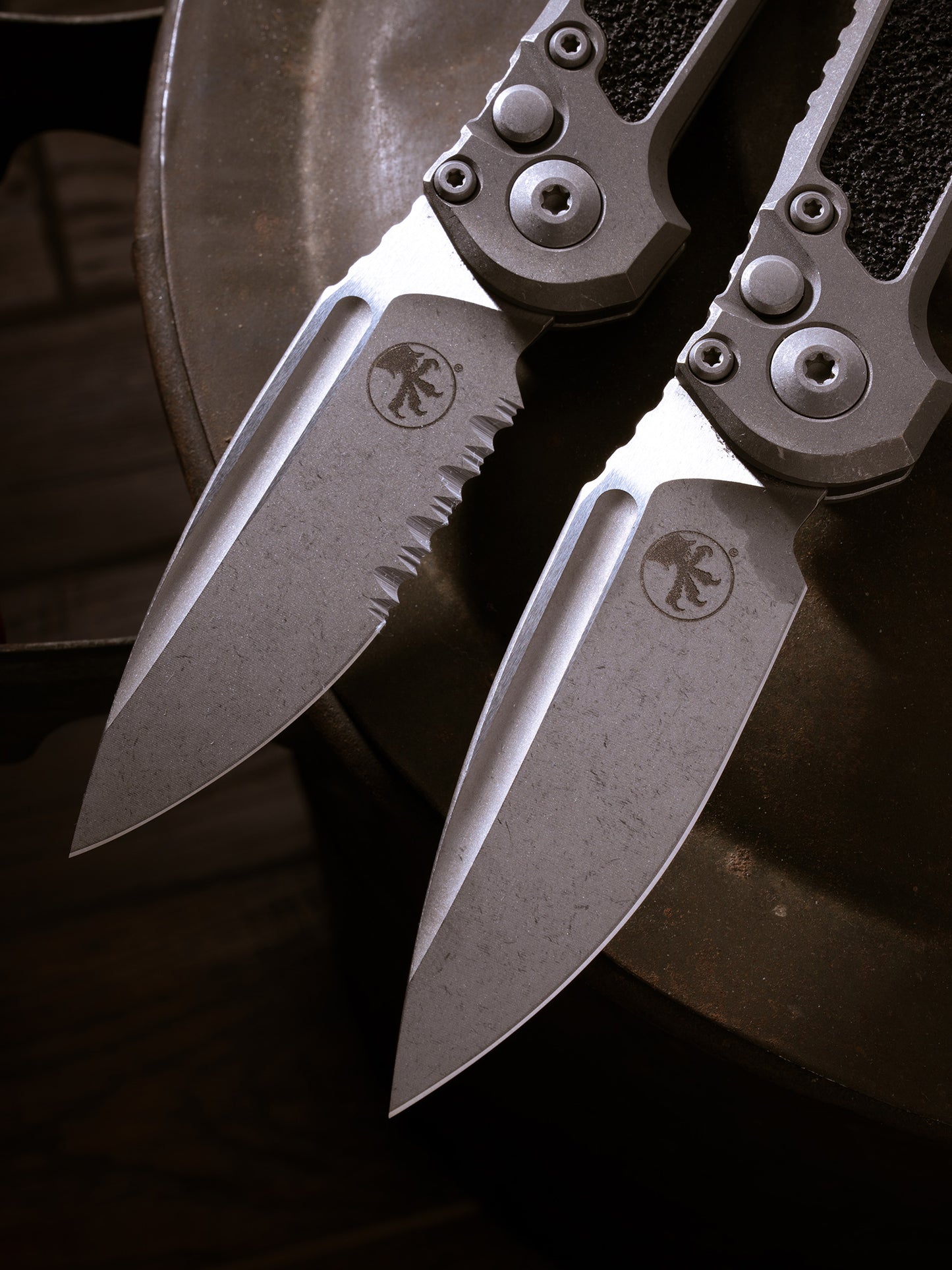 LUDT CLIP POINT MARFIONE SELECT APOCALYPTIC TITANIUM W/ APOCALYPTIC TITANIUM ACCENT HARDWARE PART SERRATE