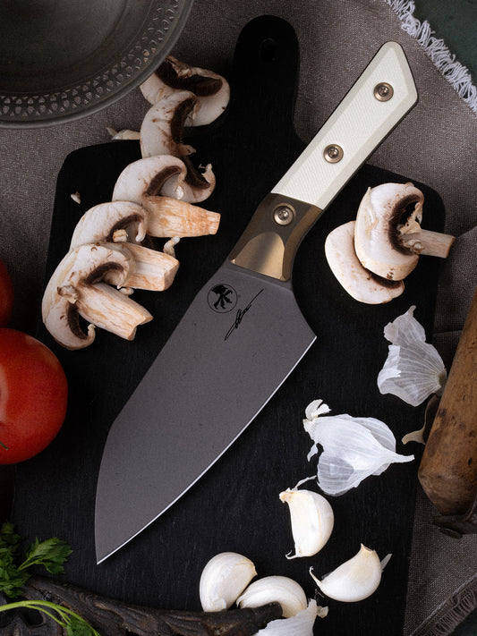 6" SANTOKU DLC STANDARD IVORY W/ TITANIUM BOLSTER (3200B-1DLCIVS)